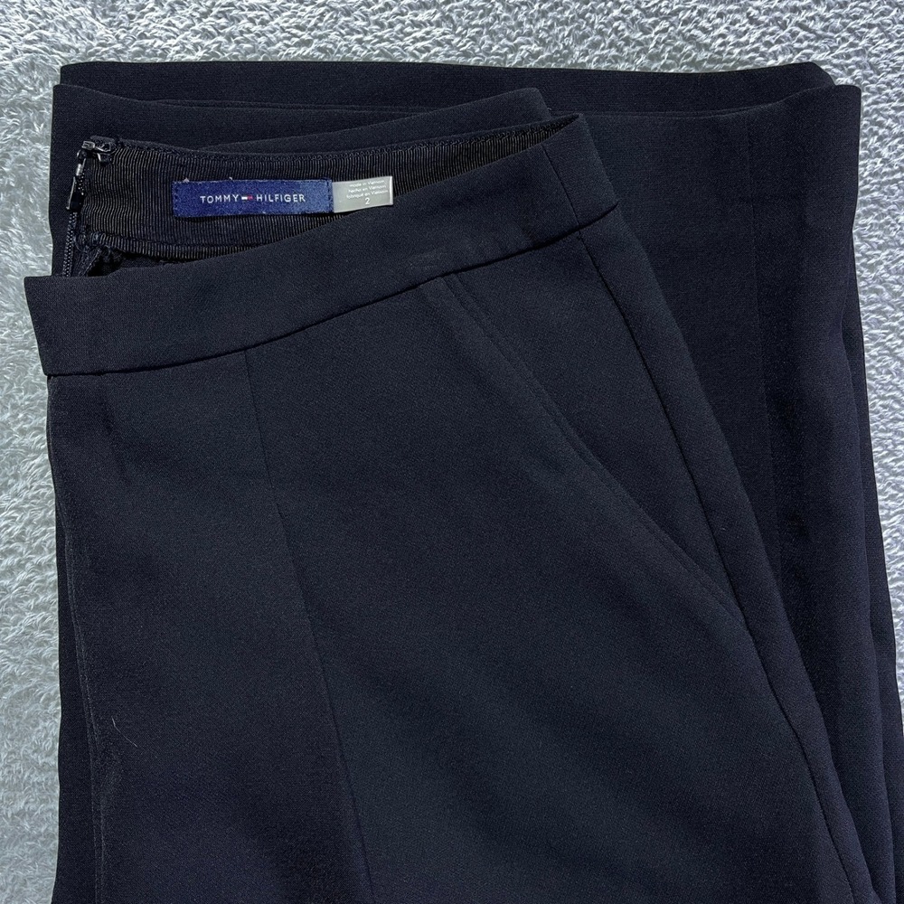 Tommy Hilfiger Black Culottes Wide Leg Cropped Dress Pants‎ Size 2 Women's Beach